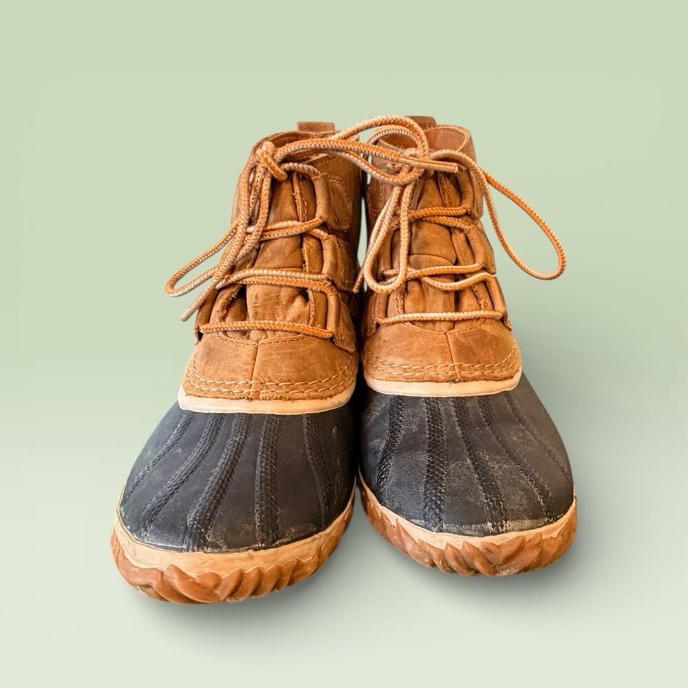 Sorel Women’s Out N‎ about Waterproof Leather Duck Laced Snow Boots Sz 7